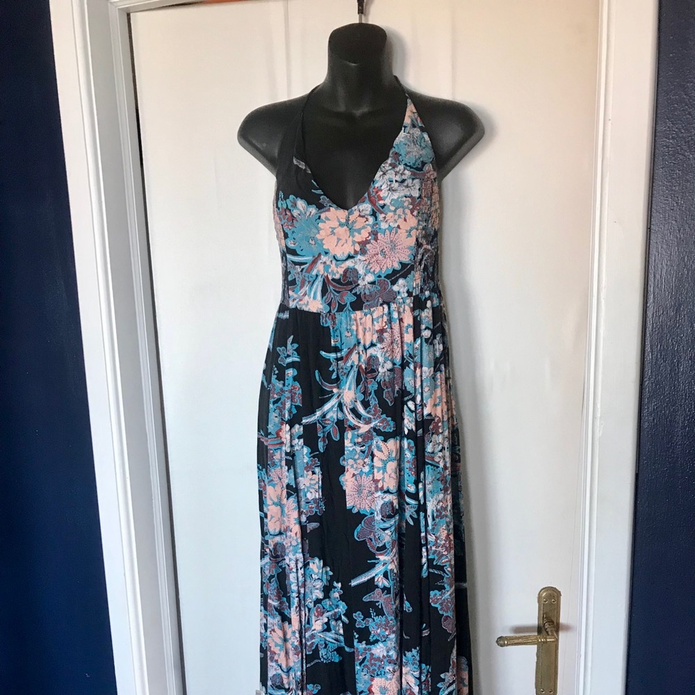 Free People Through the Vines Black Maxi Dress